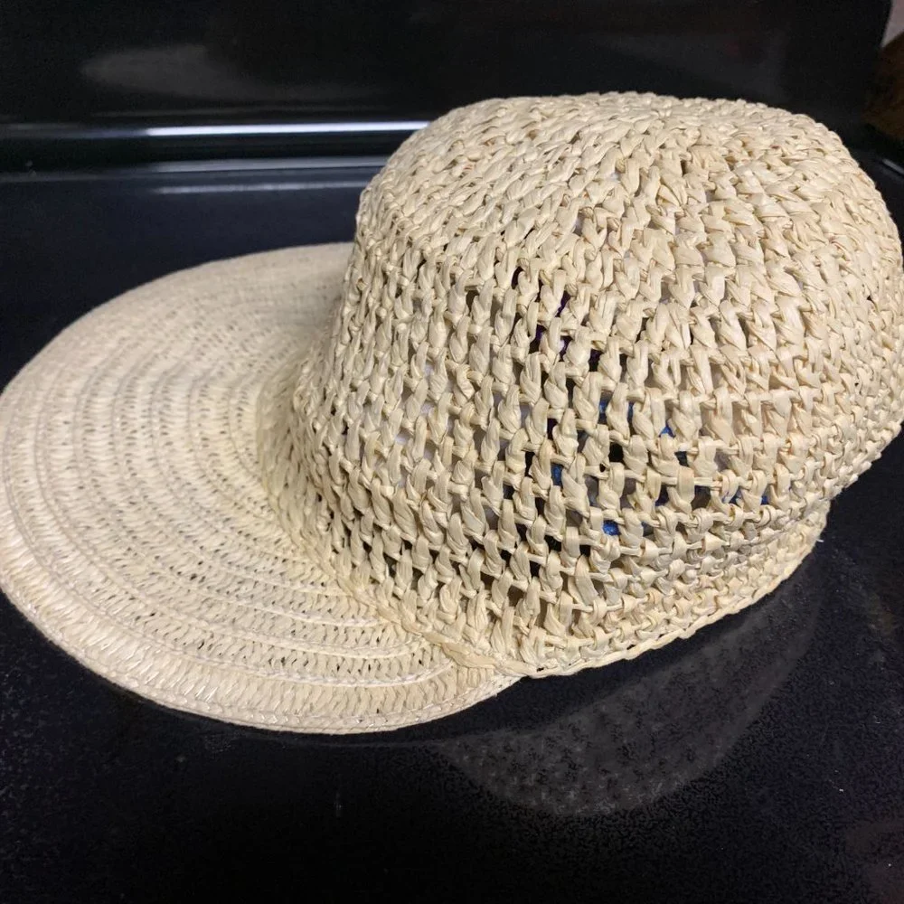 August beige packable sun hat